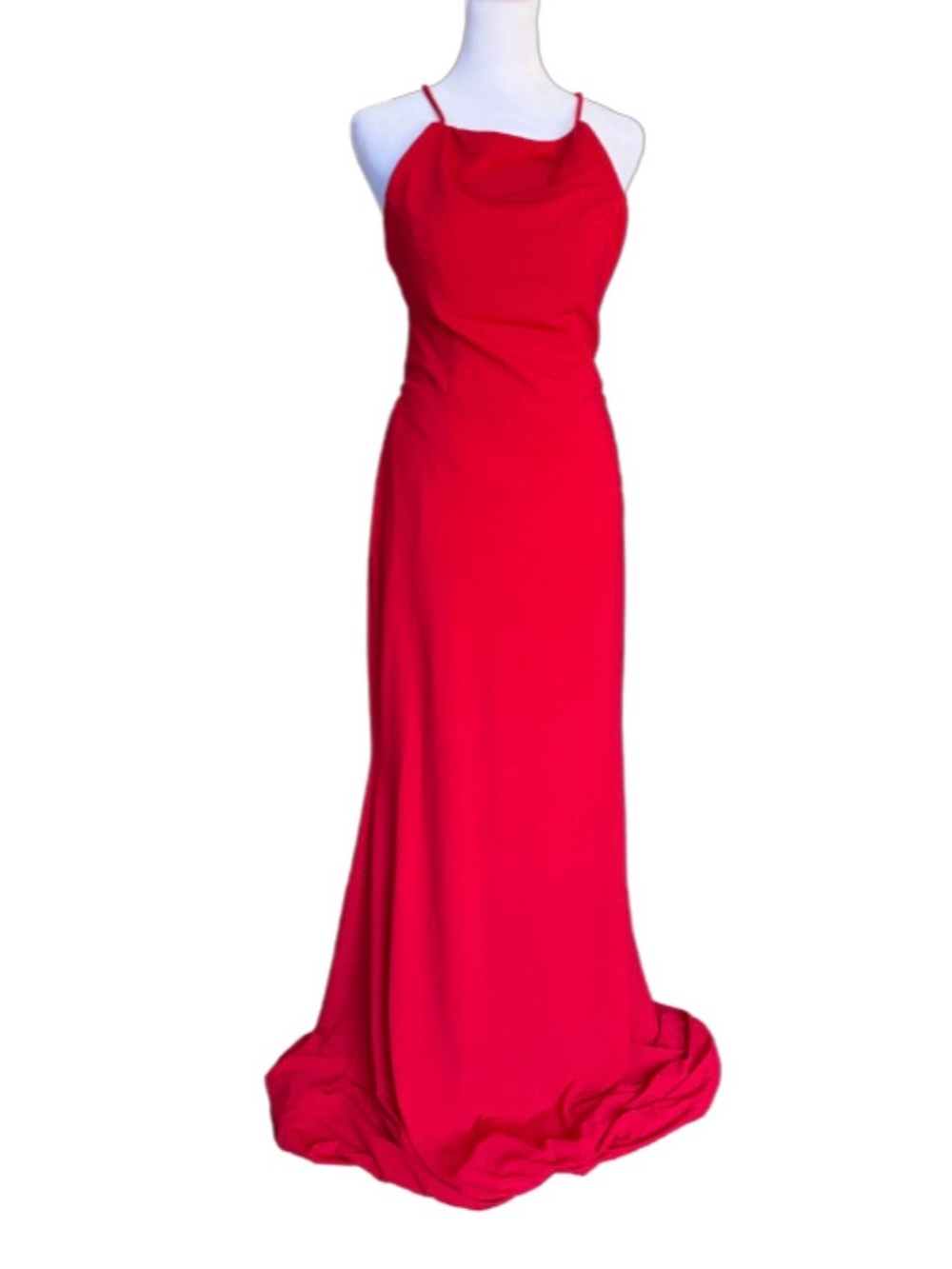 Maniju Red Open Back Maxi Dress